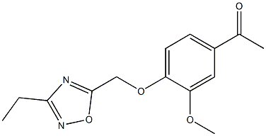 1-{4-[(3-ethyl-1,2,4-oxadiazol-5-yl)methoxy]-3-methoxyphenyl}ethan-1-one Struktur