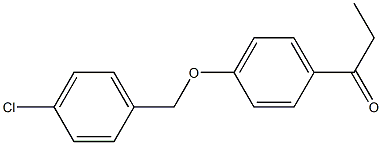 1-{4-[(4-chlorophenyl)methoxy]phenyl}propan-1-one Struktur