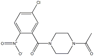 1-{4-[(5-chloro-2-nitrophenyl)carbonyl]piperazin-1-yl}ethan-1-one Struktur