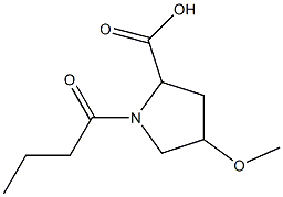 1-butyryl-4-methoxypyrrolidine-2-carboxylic acid Struktur