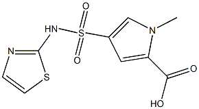 1-methyl-4-(1,3-thiazol-2-ylsulfamoyl)-1H-pyrrole-2-carboxylic acid Struktur