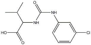 2-({[(3-chlorophenyl)amino]carbonyl}amino)-3-methylbutanoic acid Struktur