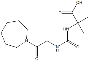 2-({[2-(azepan-1-yl)-2-oxoethyl]carbamoyl}amino)-2-methylpropanoic acid Struktur