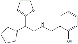 2-({[2-(furan-2-yl)-2-(pyrrolidin-1-yl)ethyl]amino}methyl)phenol Struktur