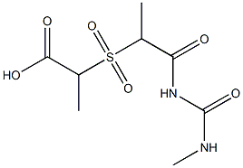 2-({1-[(methylcarbamoyl)amino]-1-oxopropane-2-}sulfonyl)propanoic acid Struktur