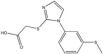 2-({1-[3-(methylsulfanyl)phenyl]-1H-imidazol-2-yl}sulfanyl)acetic acid Struktur