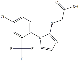 2-({1-[4-chloro-2-(trifluoromethyl)phenyl]-1H-imidazol-2-yl}sulfanyl)acetic acid Struktur