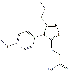 2-({4-[4-(methylsulfanyl)phenyl]-5-propyl-4H-1,2,4-triazol-3-yl}sulfanyl)acetic acid Struktur