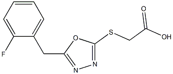 2-({5-[(2-fluorophenyl)methyl]-1,3,4-oxadiazol-2-yl}sulfanyl)acetic acid Struktur