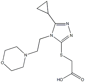 2-({5-cyclopropyl-4-[2-(morpholin-4-yl)ethyl]-4H-1,2,4-triazol-3-yl}sulfanyl)acetic acid Struktur