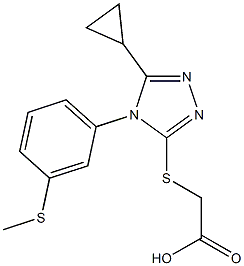 2-({5-cyclopropyl-4-[3-(methylsulfanyl)phenyl]-4H-1,2,4-triazol-3-yl}sulfanyl)acetic acid Struktur