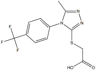 2-({5-methyl-4-[4-(trifluoromethyl)phenyl]-4H-1,2,4-triazol-3-yl}sulfanyl)acetic acid Struktur