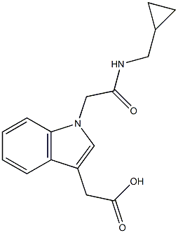 2-(1-{[(cyclopropylmethyl)carbamoyl]methyl}-1H-indol-3-yl)acetic acid Struktur