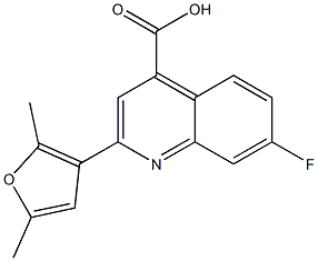 2-(2,5-dimethylfuran-3-yl)-7-fluoroquinoline-4-carboxylic acid Struktur