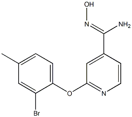 2-(2-bromo-4-methylphenoxy)-N'-hydroxypyridine-4-carboximidamide Struktur