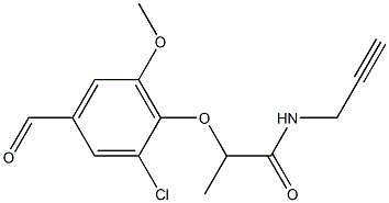 2-(2-chloro-4-formyl-6-methoxyphenoxy)-N-(prop-2-yn-1-yl)propanamide Struktur