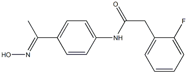 2-(2-fluorophenyl)-N-{4-[(1E)-N-hydroxyethanimidoyl]phenyl}acetamide Struktur