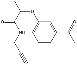 2-(3-acetylphenoxy)-N-(prop-2-yn-1-yl)propanamide Struktur