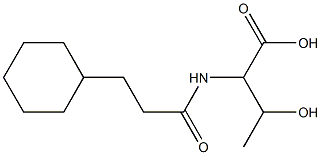 2-(3-cyclohexylpropanamido)-3-hydroxybutanoic acid Struktur