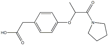 2-(4-{[1-oxo-1-(pyrrolidin-1-yl)propan-2-yl]oxy}phenyl)acetic acid Struktur