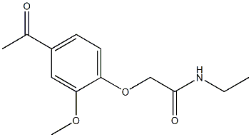 2-(4-acetyl-2-methoxyphenoxy)-N-ethylacetamide Struktur