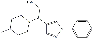 2-(4-methylpiperidin-1-yl)-2-(1-phenyl-1H-pyrazol-4-yl)ethanamine Struktur