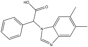 2-(5,6-dimethyl-1H-1,3-benzodiazol-1-yl)-2-phenylacetic acid Struktur