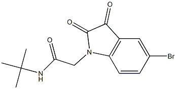 2-(5-bromo-2,3-dioxo-2,3-dihydro-1H-indol-1-yl)-N-tert-butylacetamide Struktur