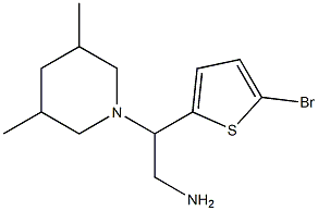 2-(5-bromothiophen-2-yl)-2-(3,5-dimethylpiperidin-1-yl)ethan-1-amine Struktur