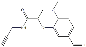 2-(5-formyl-2-methoxyphenoxy)-N-(prop-2-yn-1-yl)propanamide Struktur