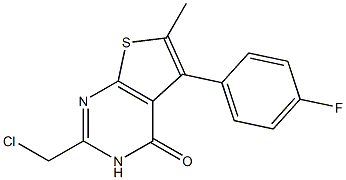 2-(chloromethyl)-5-(4-fluorophenyl)-6-methyl-3H,4H-thieno[2,3-d]pyrimidin-4-one Struktur