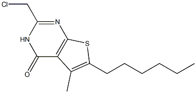 2-(chloromethyl)-6-hexyl-5-methyl-3H,4H-thieno[2,3-d]pyrimidin-4-one Struktur