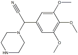 2-(piperazin-1-yl)-2-(3,4,5-trimethoxyphenyl)acetonitrile Struktur