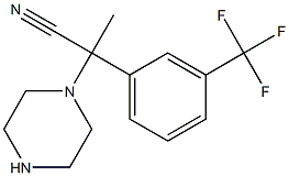 2-(piperazin-1-yl)-2-[3-(trifluoromethyl)phenyl]propanenitrile Struktur