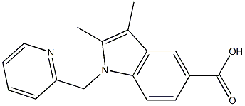 2,3-dimethyl-1-(pyridin-2-ylmethyl)-1H-indole-5-carboxylic acid Struktur