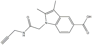 2,3-dimethyl-1-[(prop-2-yn-1-ylcarbamoyl)methyl]-1H-indole-5-carboxylic acid Struktur