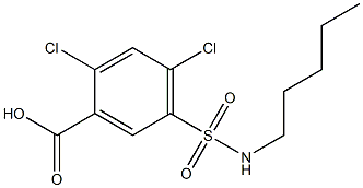 2,4-dichloro-5-(pentylsulfamoyl)benzoic acid Struktur