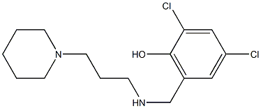 2,4-dichloro-6-({[3-(piperidin-1-yl)propyl]amino}methyl)phenol Struktur