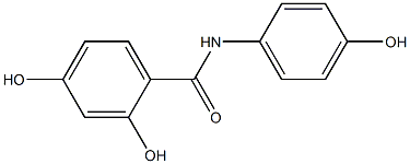 2,4-dihydroxy-N-(4-hydroxyphenyl)benzamide Struktur