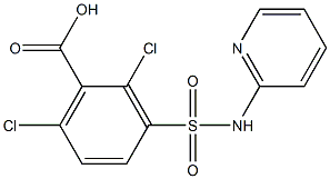 2,6-dichloro-3-(pyridin-2-ylsulfamoyl)benzoic acid Struktur