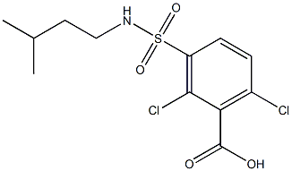 2,6-dichloro-3-[(3-methylbutyl)sulfamoyl]benzoic acid Struktur