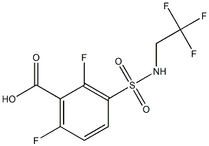 2,6-difluoro-3-[(2,2,2-trifluoroethyl)sulfamoyl]benzoic acid Struktur