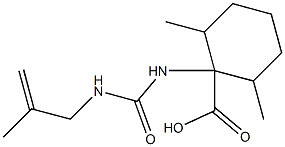 2,6-dimethyl-1-{[(2-methylprop-2-en-1-yl)carbamoyl]amino}cyclohexane-1-carboxylic acid Struktur