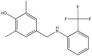 2,6-dimethyl-4-({[2-(trifluoromethyl)phenyl]amino}methyl)phenol Struktur