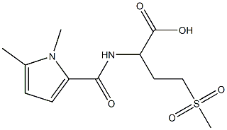 2-[(1,5-dimethyl-1H-pyrrol-2-yl)formamido]-4-methanesulfonylbutanoic acid Struktur