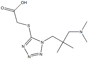 2-[(1-{2-[(dimethylamino)methyl]-2-methylpropyl}-1H-1,2,3,4-tetrazol-5-yl)sulfanyl]acetic acid Struktur