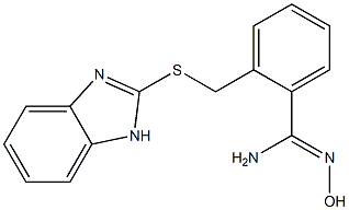 2-[(1H-1,3-benzodiazol-2-ylsulfanyl)methyl]-N'-hydroxybenzene-1-carboximidamide Struktur