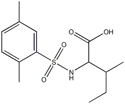 2-[(2,5-dimethylbenzene)sulfonamido]-3-methylpentanoic acid Struktur