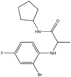 2-[(2-bromo-4-fluorophenyl)amino]-N-cyclopentylpropanamide Struktur