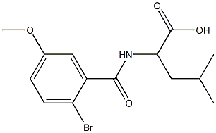 2-[(2-bromo-5-methoxybenzoyl)amino]-4-methylpentanoic acid Struktur